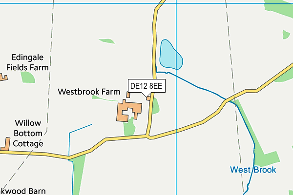 DE12 8EE map - OS VectorMap District (Ordnance Survey)