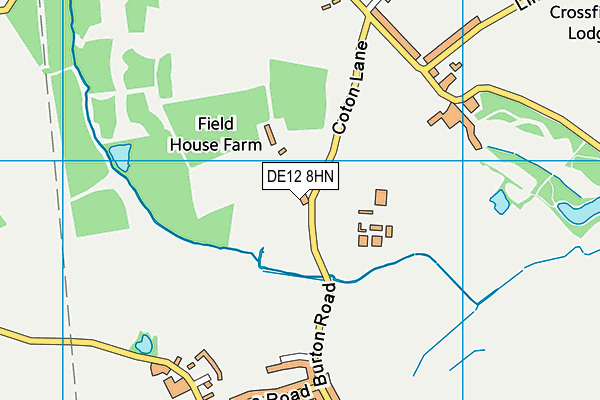 DE12 8HN map - OS VectorMap District (Ordnance Survey)