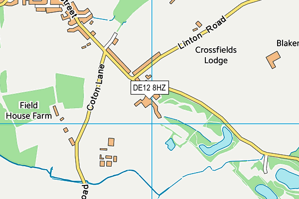 DE12 8HZ map - OS VectorMap District (Ordnance Survey)