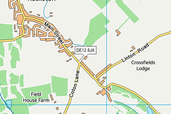 Rosliston Fields map (DE12 8JA) - OS VectorMap District (Ordnance Survey)