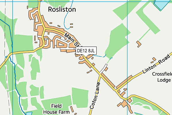 DE12 8JL map - OS VectorMap District (Ordnance Survey)