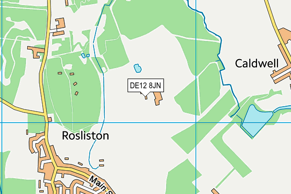 DE12 8JN map - OS VectorMap District (Ordnance Survey)