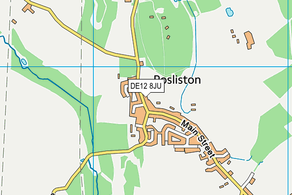 DE12 8JU map - OS VectorMap District (Ordnance Survey)