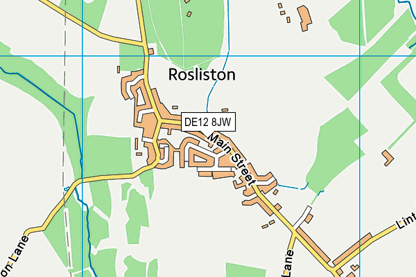Rosliston C Of E Primary School map (DE12 8JW) - OS VectorMap District (Ordnance Survey)