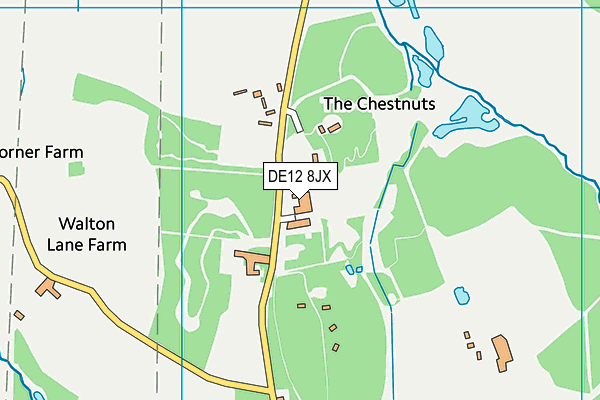 DE12 8JX map - OS VectorMap District (Ordnance Survey)