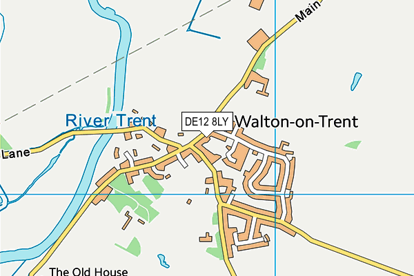 DE12 8LY map - OS VectorMap District (Ordnance Survey)