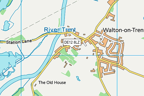DE12 8LZ map - OS VectorMap District (Ordnance Survey)