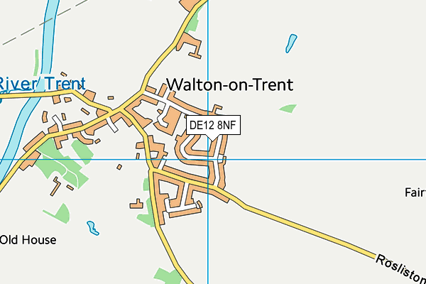 DE12 8NF map - OS VectorMap District (Ordnance Survey)