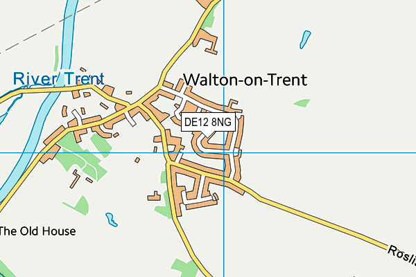 DE12 8NG map - OS VectorMap District (Ordnance Survey)