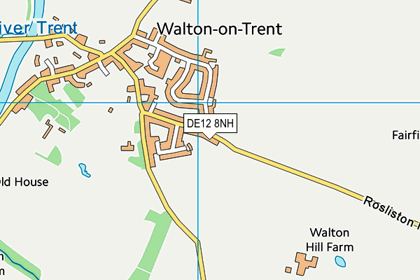 DE12 8NH map - OS VectorMap District (Ordnance Survey)