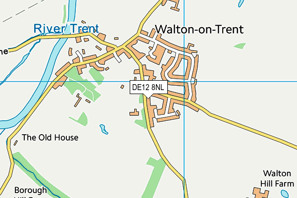 Walton On Trent CofE Primary and Nursery School map (DE12 8NL) - OS VectorMap District (Ordnance Survey)