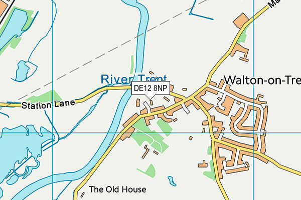 DE12 8NP map - OS VectorMap District (Ordnance Survey)