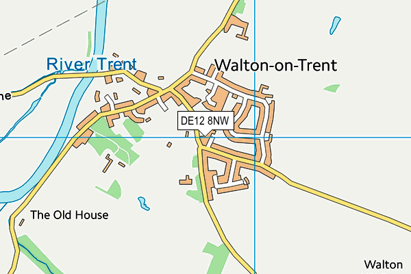 DE12 8NW map - OS VectorMap District (Ordnance Survey)