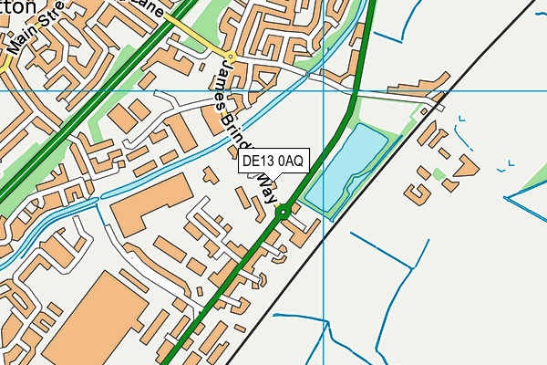 DE13 0AQ map - OS VectorMap District (Ordnance Survey)