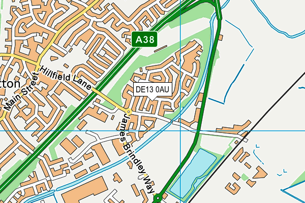 DE13 0AU map - OS VectorMap District (Ordnance Survey)