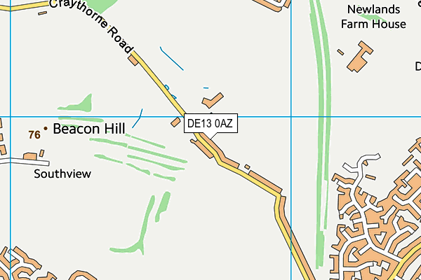 Craythorne Road Playing Field map (DE13 0AZ) - OS VectorMap District (Ordnance Survey)