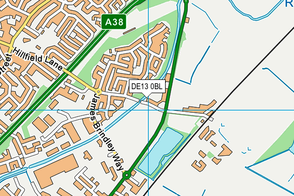 DE13 0BL map - OS VectorMap District (Ordnance Survey)