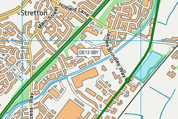 DE13 0BY map - OS VectorMap District (Ordnance Survey)