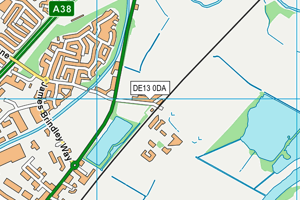 DE13 0DA map - OS VectorMap District (Ordnance Survey)