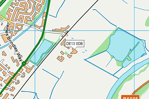 DE13 0DB map - OS VectorMap District (Ordnance Survey)