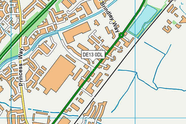 DE13 0DL map - OS VectorMap District (Ordnance Survey)