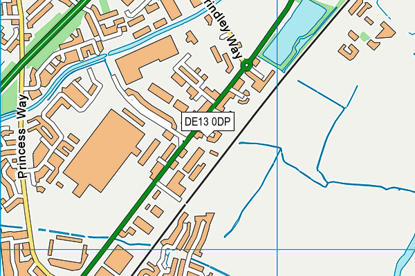 DE13 0DP map - OS VectorMap District (Ordnance Survey)