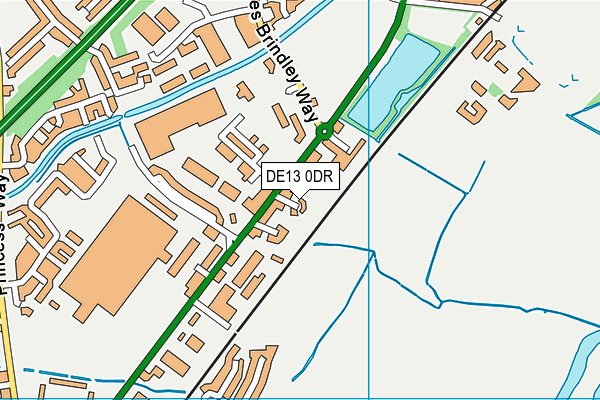 DE13 0DR map - OS VectorMap District (Ordnance Survey)