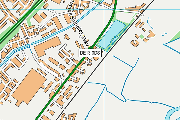 DE13 0DS map - OS VectorMap District (Ordnance Survey)