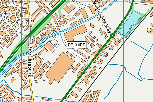 DE13 0DT map - OS VectorMap District (Ordnance Survey)