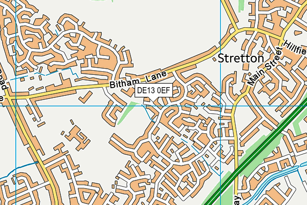 DE13 0EF map - OS VectorMap District (Ordnance Survey)