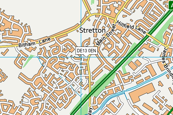 DE13 0EN map - OS VectorMap District (Ordnance Survey)