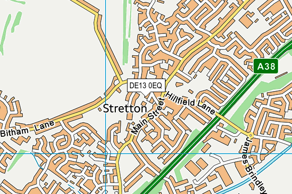 DE13 0EQ map - OS VectorMap District (Ordnance Survey)