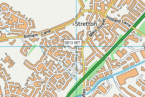 DE13 0ET map - OS VectorMap District (Ordnance Survey)