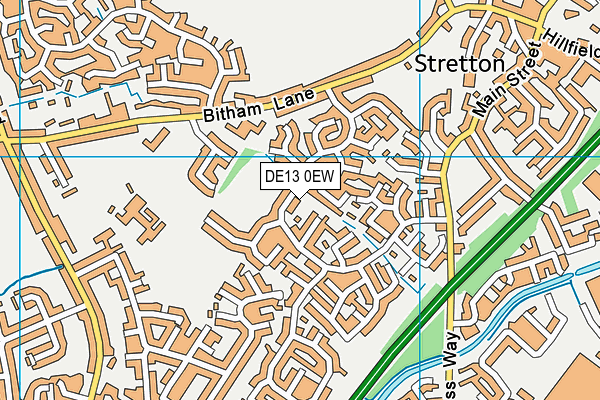 DE13 0EW map - OS VectorMap District (Ordnance Survey)