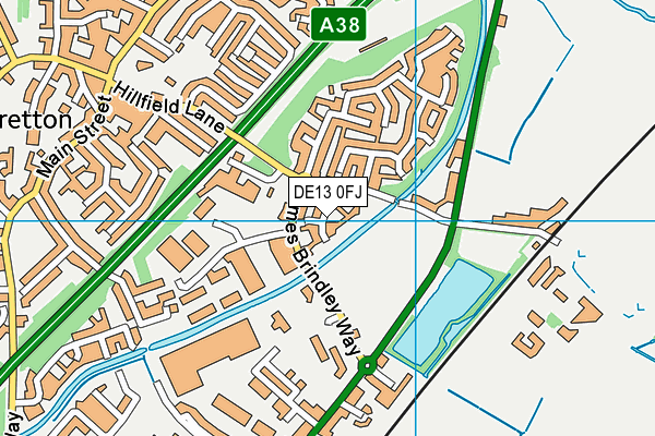 DE13 0FJ map - OS VectorMap District (Ordnance Survey)
