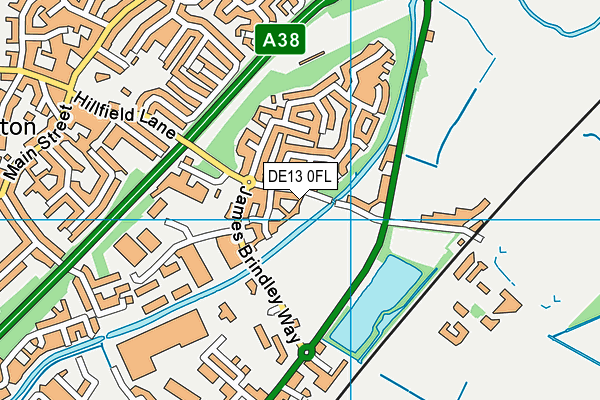 DE13 0FL map - OS VectorMap District (Ordnance Survey)