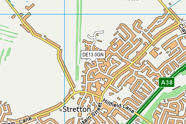 DE13 0GN map - OS VectorMap District (Ordnance Survey)