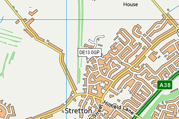 DE13 0GP map - OS VectorMap District (Ordnance Survey)