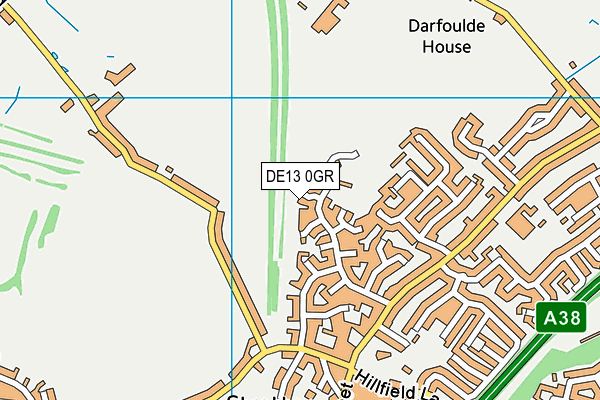 DE13 0GR map - OS VectorMap District (Ordnance Survey)