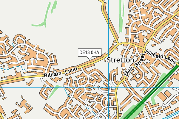 DE13 0HA map - OS VectorMap District (Ordnance Survey)