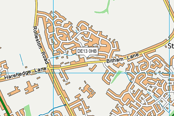 DE13 0HB map - OS VectorMap District (Ordnance Survey)