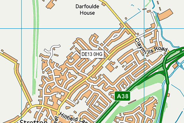 DE13 0HG map - OS VectorMap District (Ordnance Survey)
