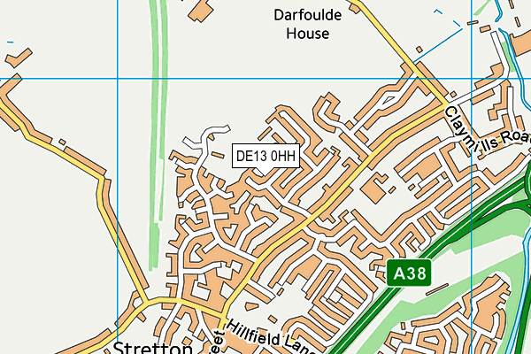 DE13 0HH map - OS VectorMap District (Ordnance Survey)