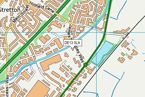 DE13 0LA map - OS VectorMap District (Ordnance Survey)