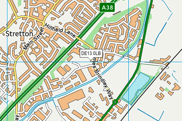 DE13 0LB map - OS VectorMap District (Ordnance Survey)
