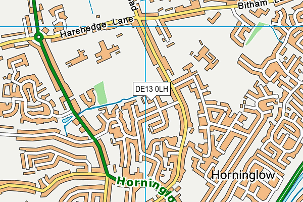 DE13 0LH map - OS VectorMap District (Ordnance Survey)