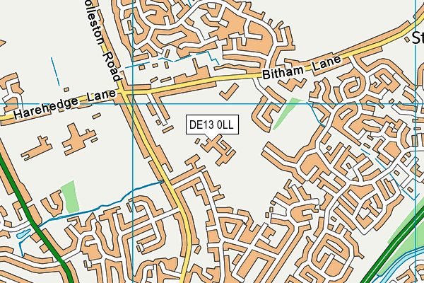 The de Ferrers Academy map (DE13 0LL) - OS VectorMap District (Ordnance Survey)