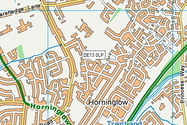 DE13 0LP map - OS VectorMap District (Ordnance Survey)