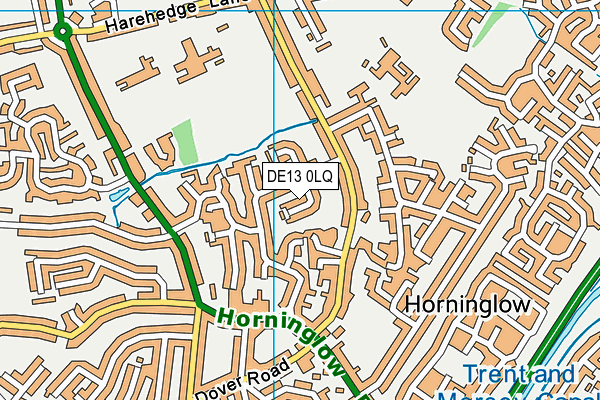 DE13 0LQ map - OS VectorMap District (Ordnance Survey)