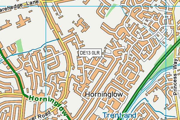 DE13 0LR map - OS VectorMap District (Ordnance Survey)